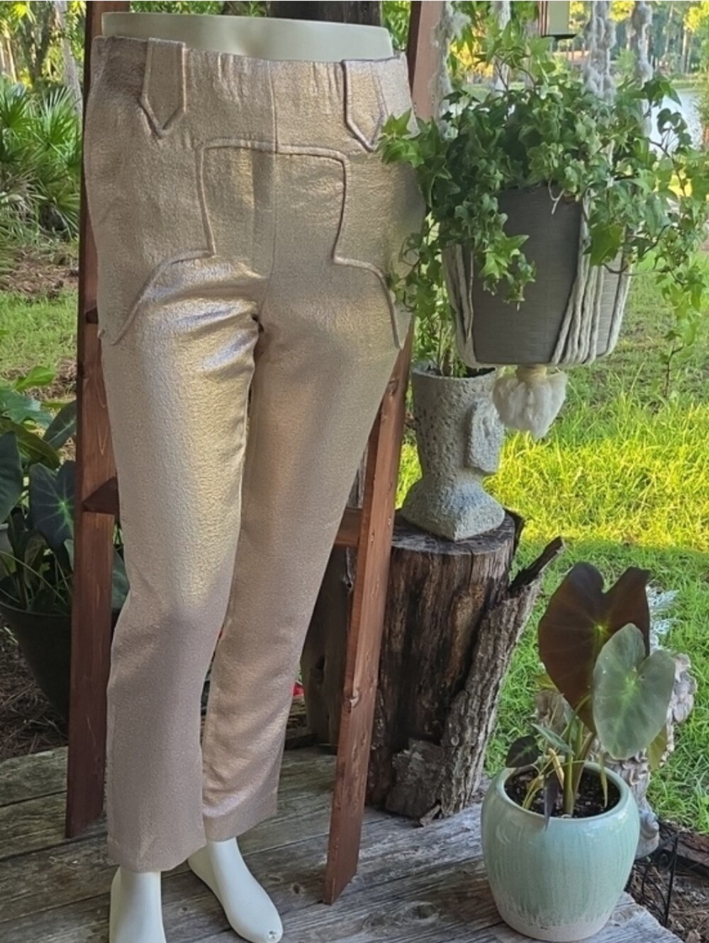 Blue B. Rose Gold Western Style Cigarette Pant Size Medium